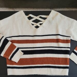 Windsor V-Neck Sweater - Cream, Black, Brown